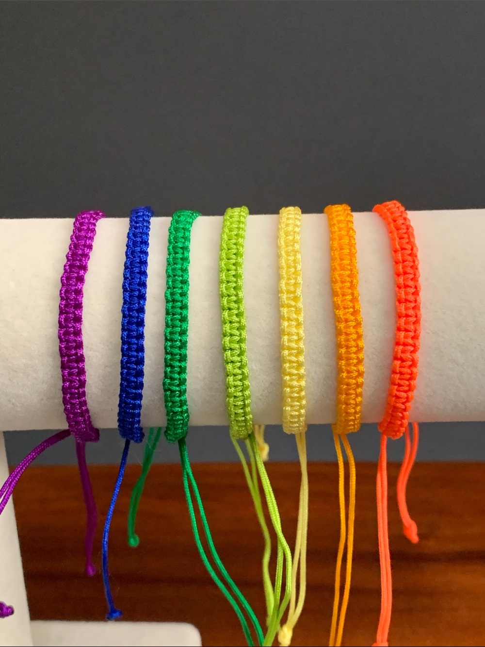 NWT Handmade adjustable nylon bracelets-set of 7